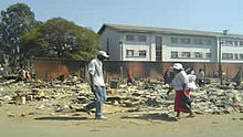 Destroyed shacks