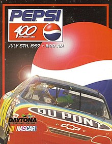 The 1997 Pepsi 400 program cover, featuring Jeff Gordon.
