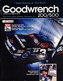 The 1988 GM Goodwrench 500 program cover, featuring Dale Earnhardt.