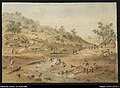 Diggings in the Mount Alexander district of Victoria in 1852, 1874, watercolour on paper; 24.5 x 35 cm. National Library of Australia.