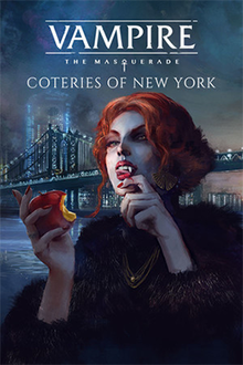 Key art depicting Sophie Langley, a red-haired, pale vampire woman holding an apple that has been bitten into.