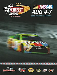 The 2016 Cheez-It at The Glen program cover, featuring Kyle Busch.