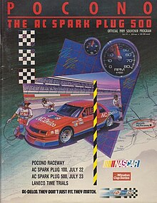 The 1989 AC Spark Plug 500 program cover