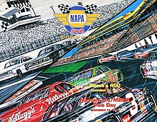 The 1997 NAPA 500 program cover, with artwork by Sam Bass.