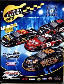 The 2005 Chevy Rock & Roll 400 program cover.