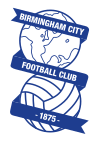 Badge of Birmingham City: a line-drawn globe above a football, with ribbon carrying the club name and date of foundation