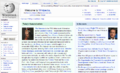 Screenshot of Wikipedia main page using (old) monobook skin