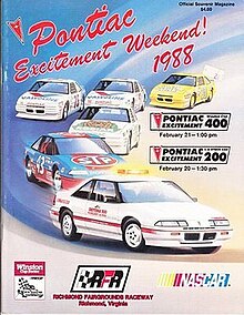 The 1988 Pontiac Excitement 400 program cover.