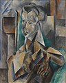 Pablo Picasso, 1909, Buste de femme (Femme en vert, Femme assise), oil on canvas, 100.3 x 81.3 cm, Van Abbemuseum, Netherlands. This painting from the collection of Wilhelm Uhde was confiscated by the French state and sold at the Hôtel Drouot in 1921