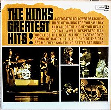 A photo montage of the Kinks is beneath the album's title and a listing of its songs