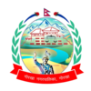 The seal features Prithvi Narayan Shah in the foreground with the outline Gorkha Palace in the background. There is also a balance scale near the outline of palace representing equality. The seal is surrounded by flag of Nepal in the top, two rhododendron flower on each side of the flag and a laurel on the left and right side. A red ribbon with the words Gorkha Municipality, Nepal in Nepali language is at the bottom.