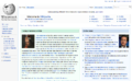 Screenshot of Wikipedia main page using vector skin