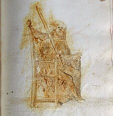 The Glasgow version concludes with this image of a seated master, perhaps a representation of Master Ringeck himself