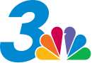 An italicized geometric sans serif 3 next to the NBC peacock