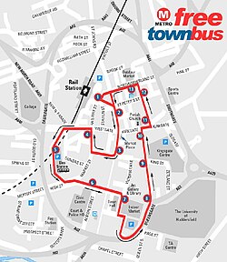 Huddersfield FreeTownBus Route