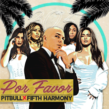Dinah Jane (left) and Normani (right) stand more in the background, with Lauren on Dinah's right and Ally on Normani's left, but more foward; all the girls wear white casual dresses. Pitbull appears front and center, dressed in a tuxedo, while the song's title and artist's names appear in a semi-dark magenta and black (respectively), on golden yellow blocks on Lauren and Pitbull's side. The background features five palm tree leaves, three over Dinah and Lauren and two over Normani and Ally. A semi light blue circle outline is behind them, with the number "305" written inside it in white, barely visible.