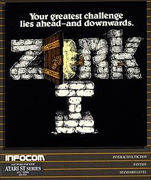 Box with "Zork I" drawn with stone blocks