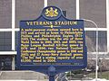 The historic marker shows the stadium's major moments. (2007)