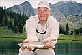 Olsen with cutthroat trout in Metcalf, Montana