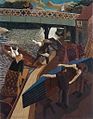 Swan Upping at Cookham, by Stanley Spencer, oil on canvas, 1915–19