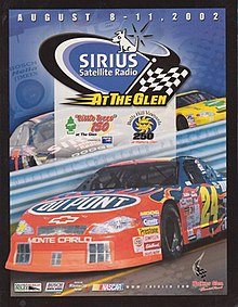 The 2002 Sirius Satellite Radio at The Glen program cover, featuring Jeff Gordon.