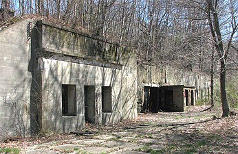 This massive concrete casemate housed the underground plotting room for the 12-inch mortars of Battery Whitman at Fort Andrews in Boston Harbor.
