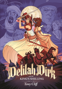 Cover of the second graphic novel, Delilah Dirk and the King's Shilling.