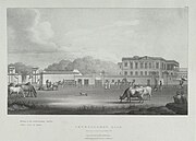 An 1833 Lithograph of the Sadr Diwāni Adālat, the Chief Civil Court for Indians, on Chowringhee Road, Calcutta.