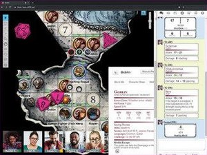 Screenshot of Roll20's virtual tabletop on Desktop as of March 13, 2020.